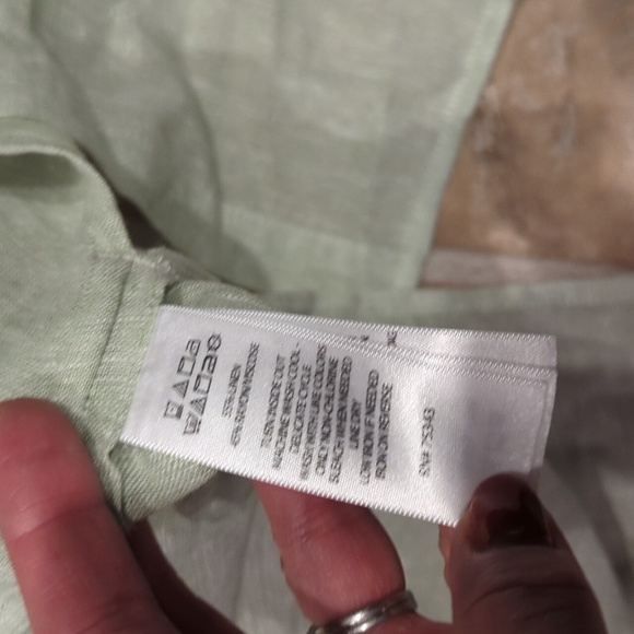 Cynthia Rowley Linen Blend Swim Cover Open Front Cardigan Light Green White - Picture 6 of 7